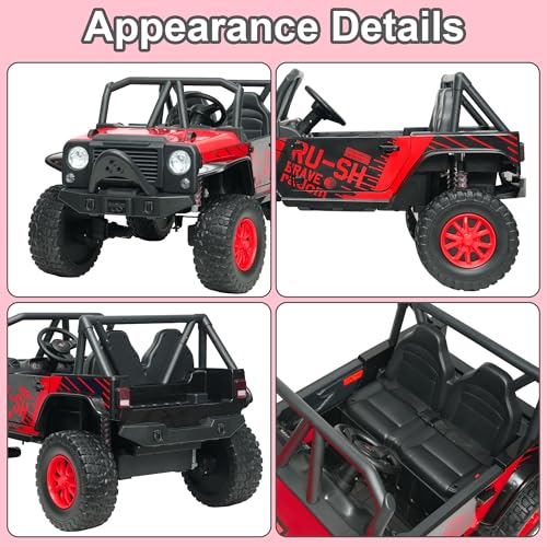 24V 5AH 2 Seater 4WD Electric Ride On Car with Remote Control (Red) U53055