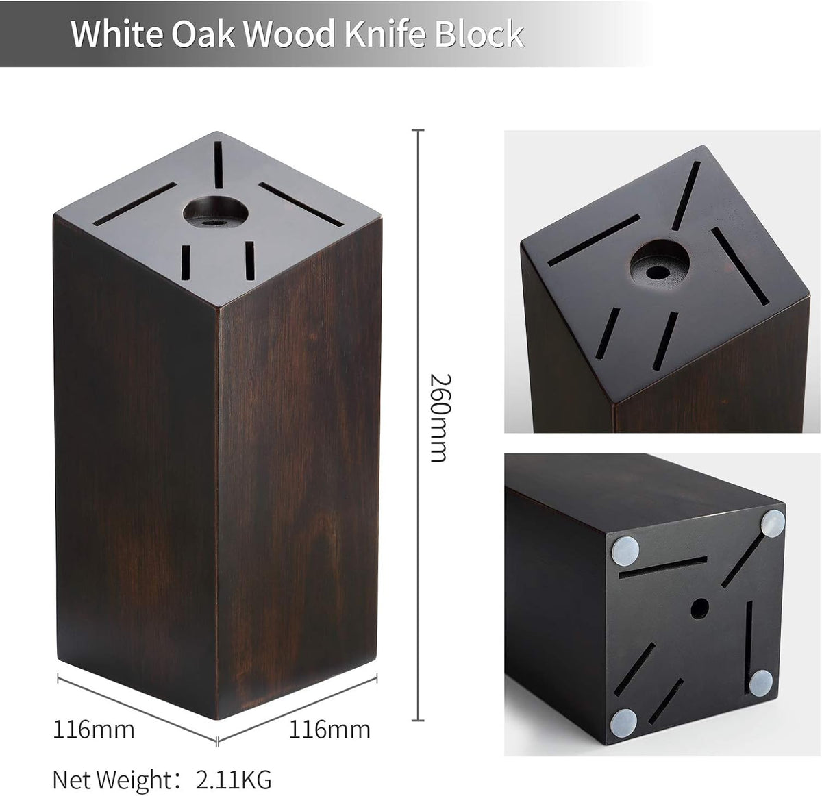 Damascus Steel 7-Piece Kitchen Knife Set with Wooden Block and Honing Steel B4345