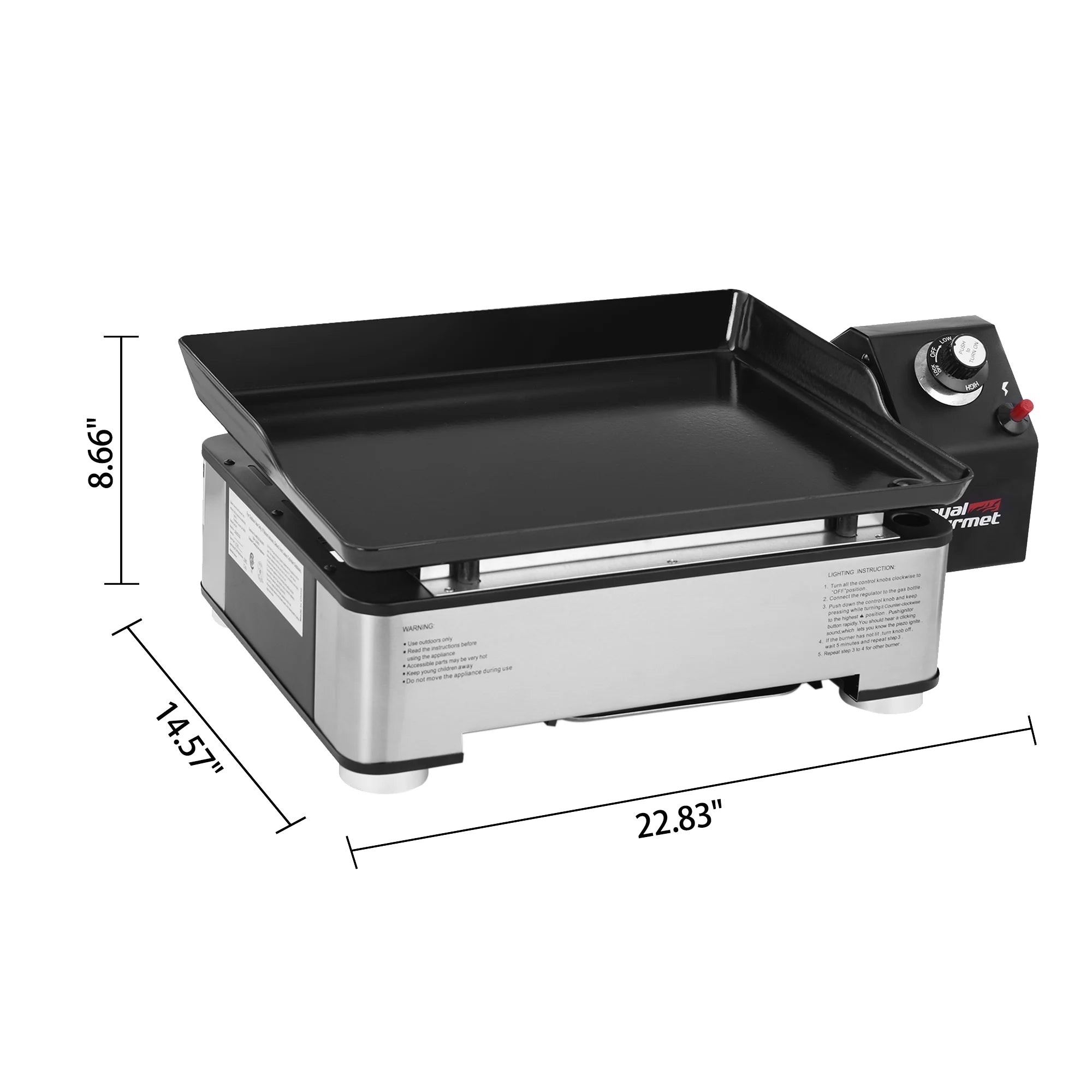 18" Portable Table Top Gas Grill Griddle E651871