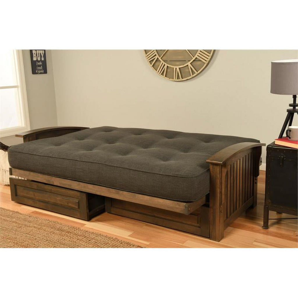 Queen-size Wood Storage Futon W128204