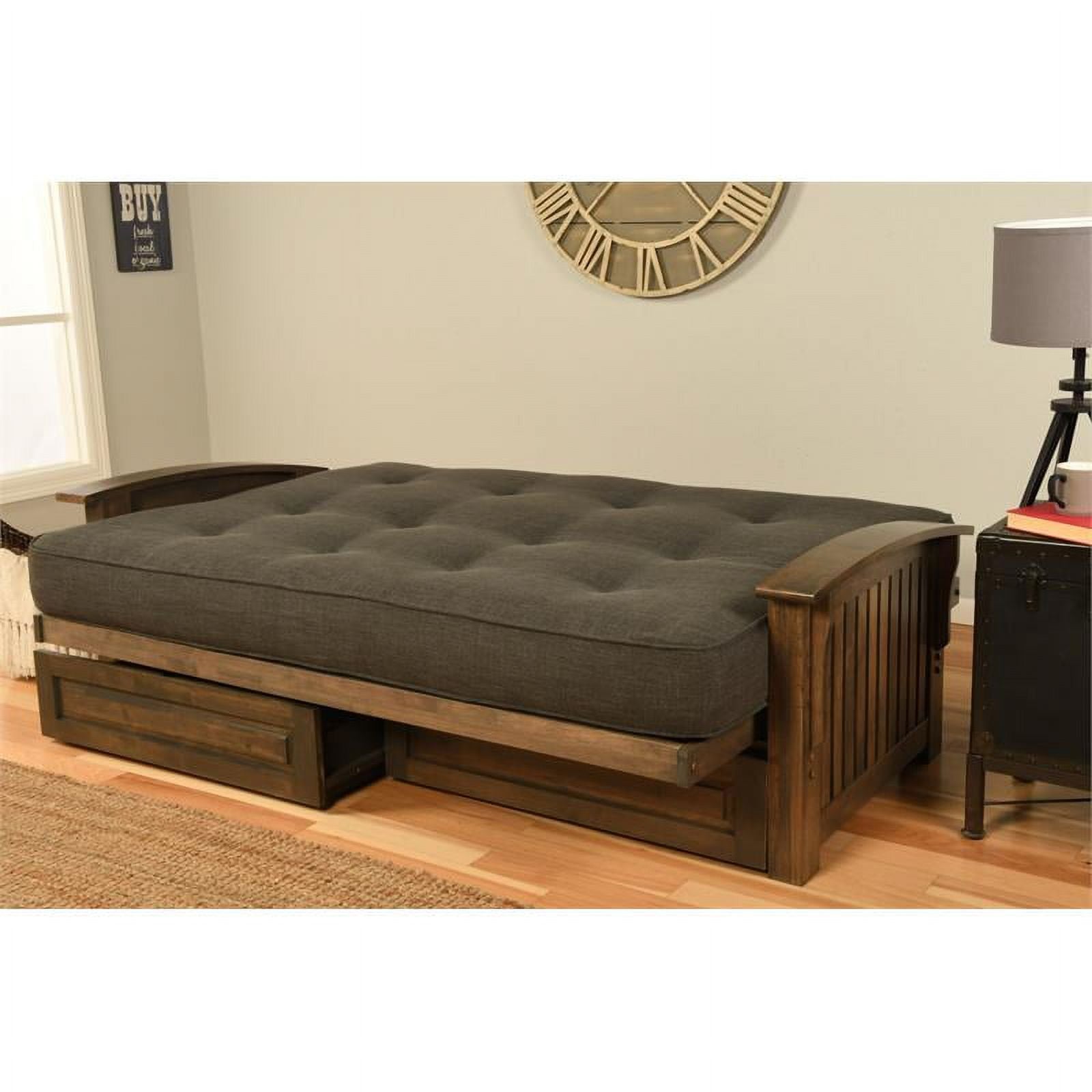 Queen-size Wood Storage Futon W128204