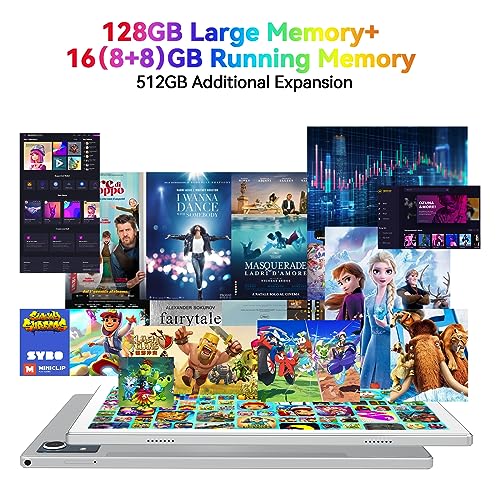 Android 13 Tablet, 10.1 inch, 128GB, 16GB, 8000mAh Battery P5440