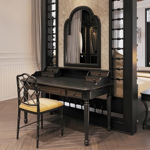 Solid Wood Dressing Table and Chair Combination Vanity Desk S65952