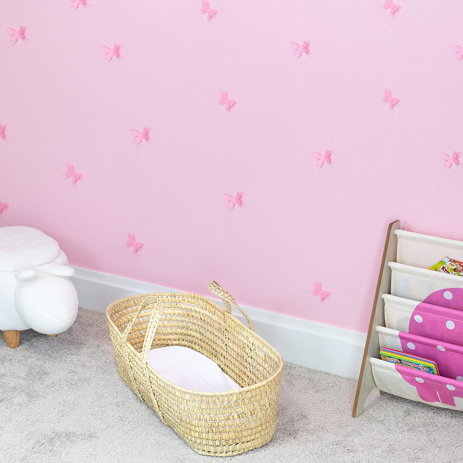 Natural Wicker Moses Basket with Mattress and Sheet I605738