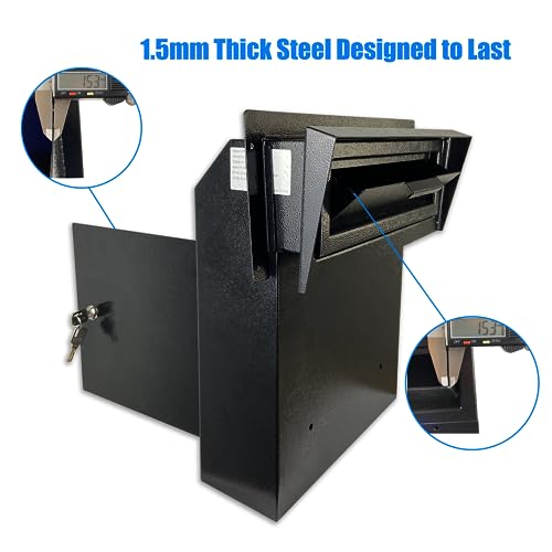 Black Galvanized Steel Locking Mailbox Door Drop Box T756826