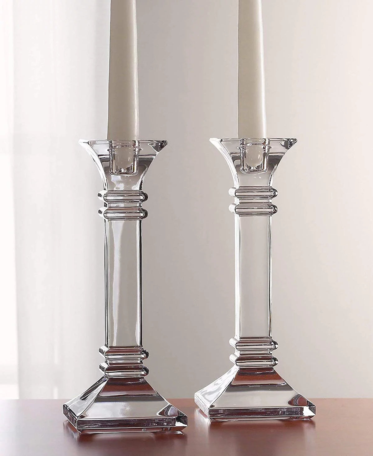 Set of 2 Clear Table Candlestick 8in W937619