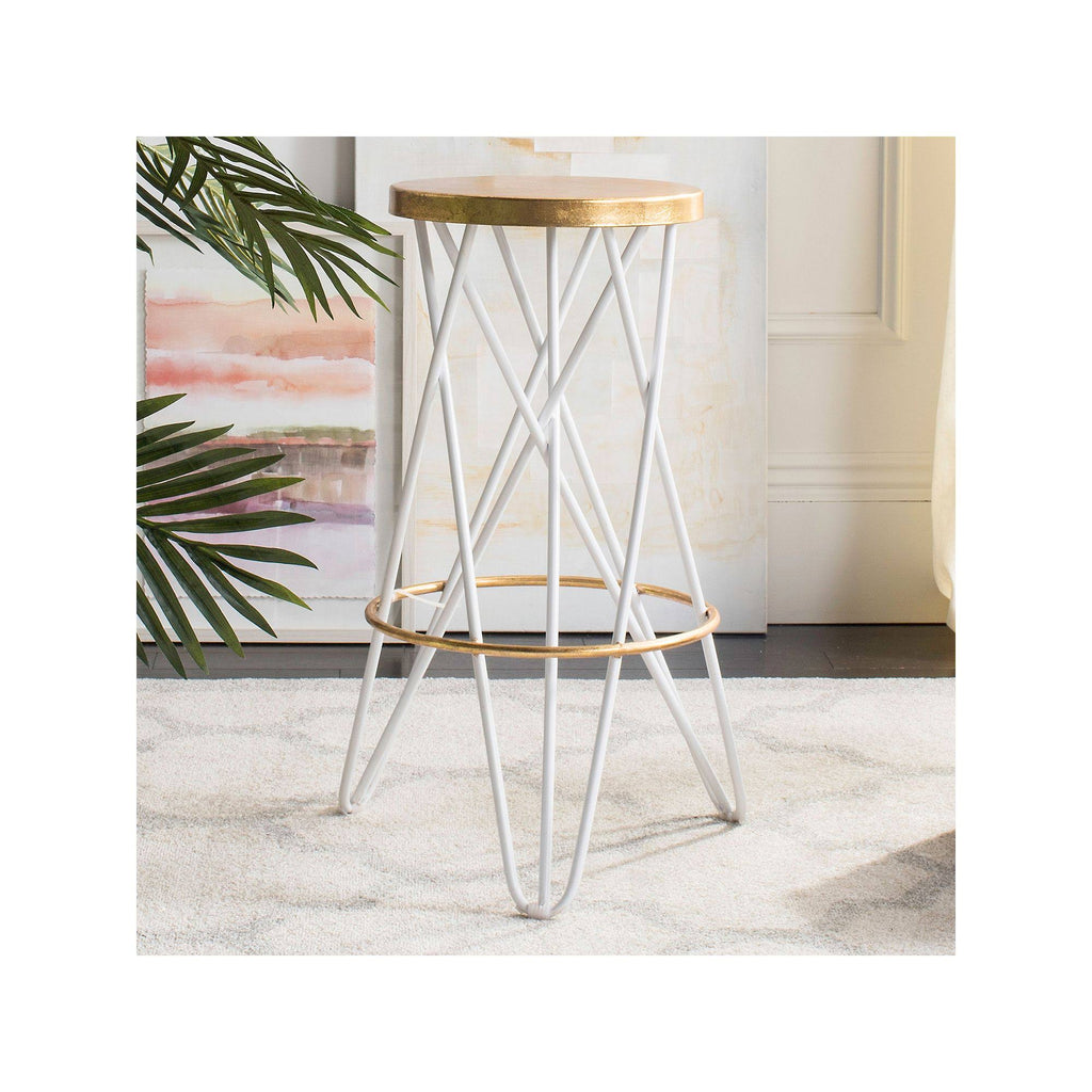 White Gold Leaf Bar Stool C175527