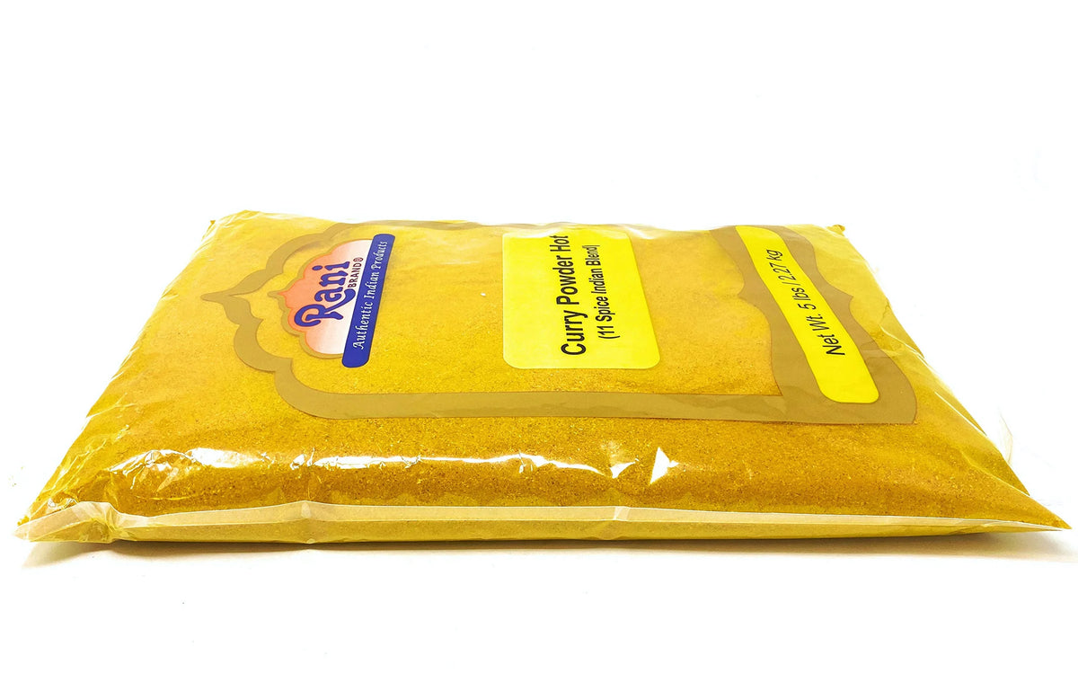 Curry Powder Hot 11-Spice Authentic Indian Blend 80oz (5lbs) 2.27kg Bulk All Natural Salt-Free Vegan No Colors Gluten Friendly NON-GMO Indian Origin B550