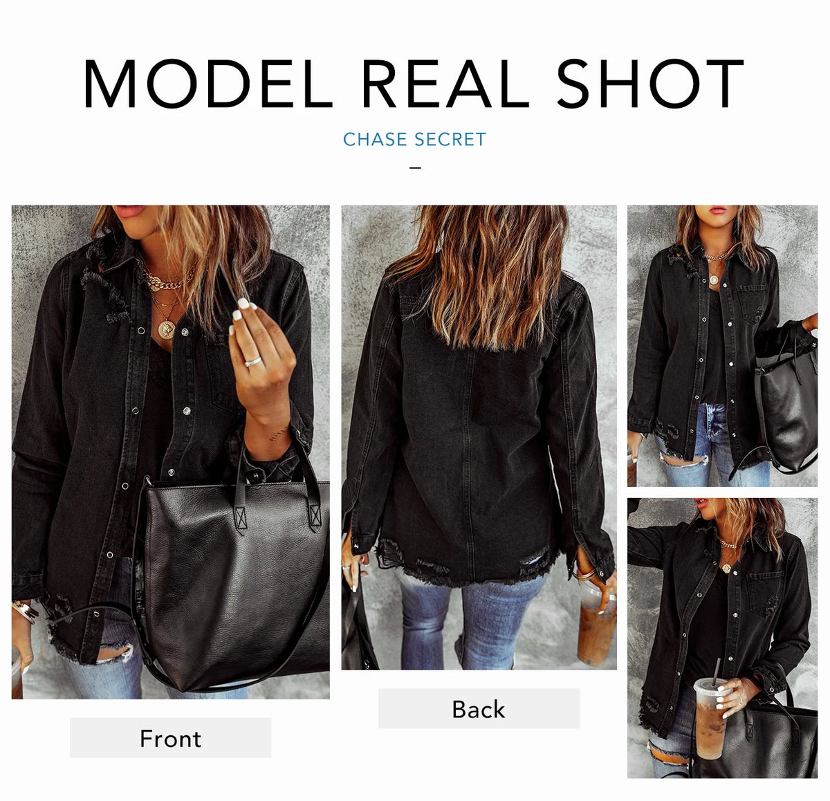 Distressed Denim Jacket S129740