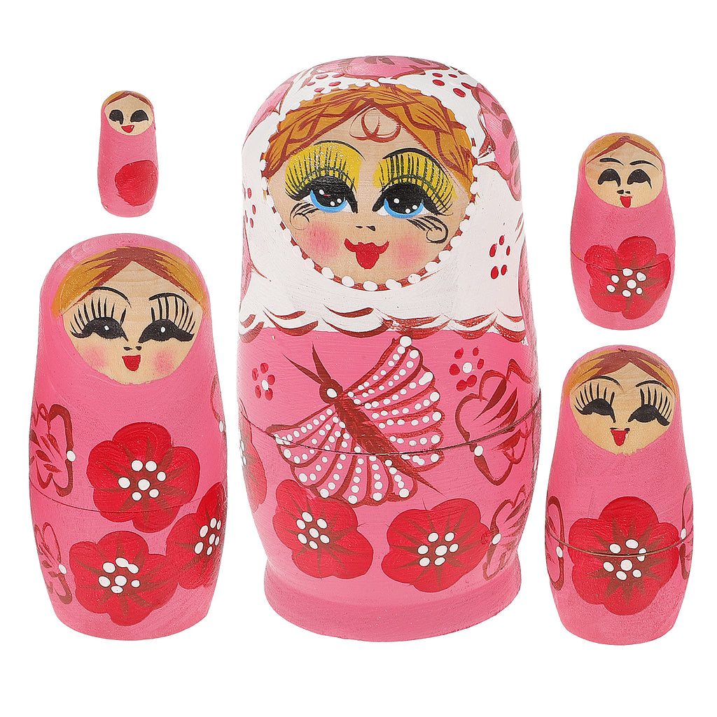 Matryoshka Stacking Dolls Wood Crafts Travel Child T4683