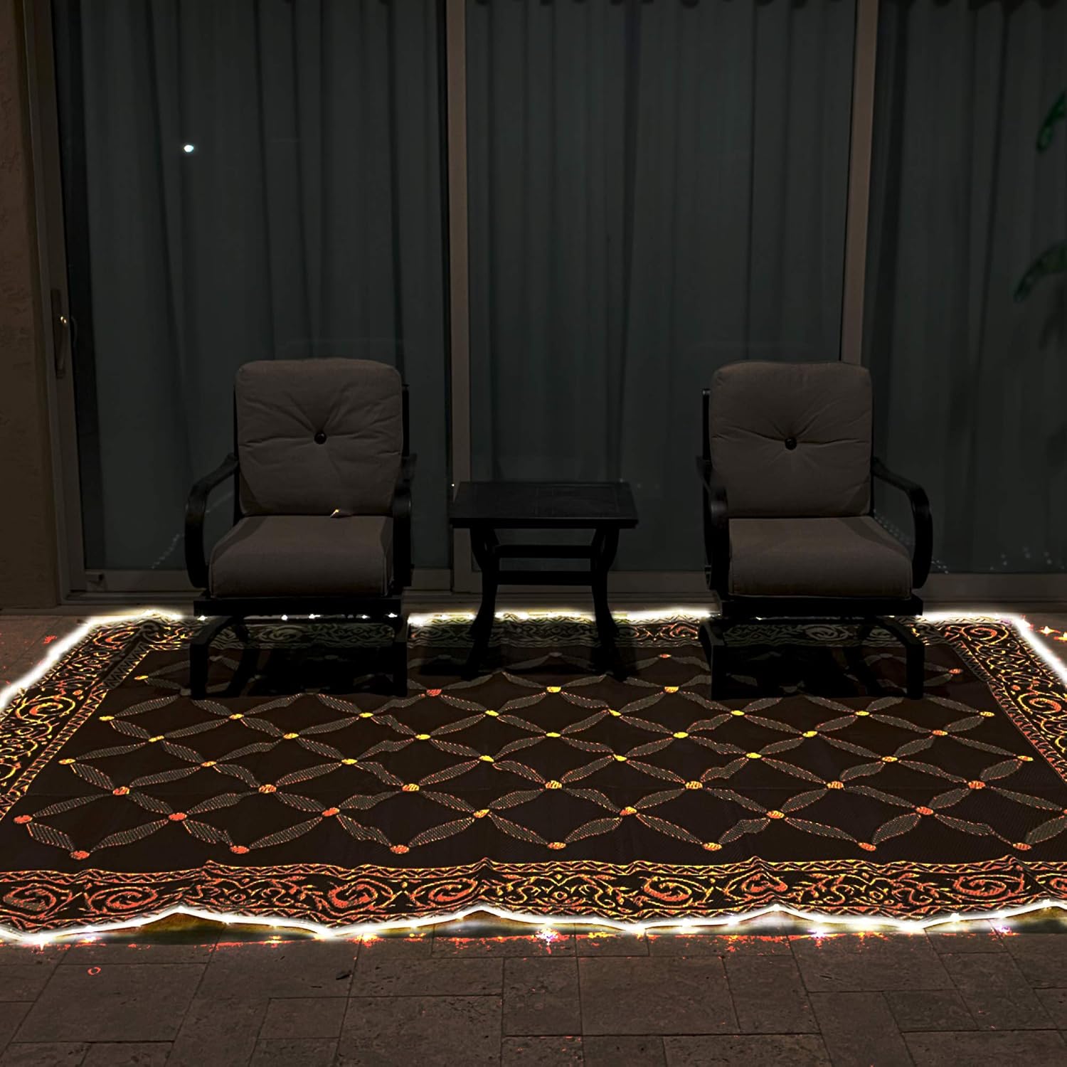 8-feet by 11-feet LED Illuminated Patio Mat R346