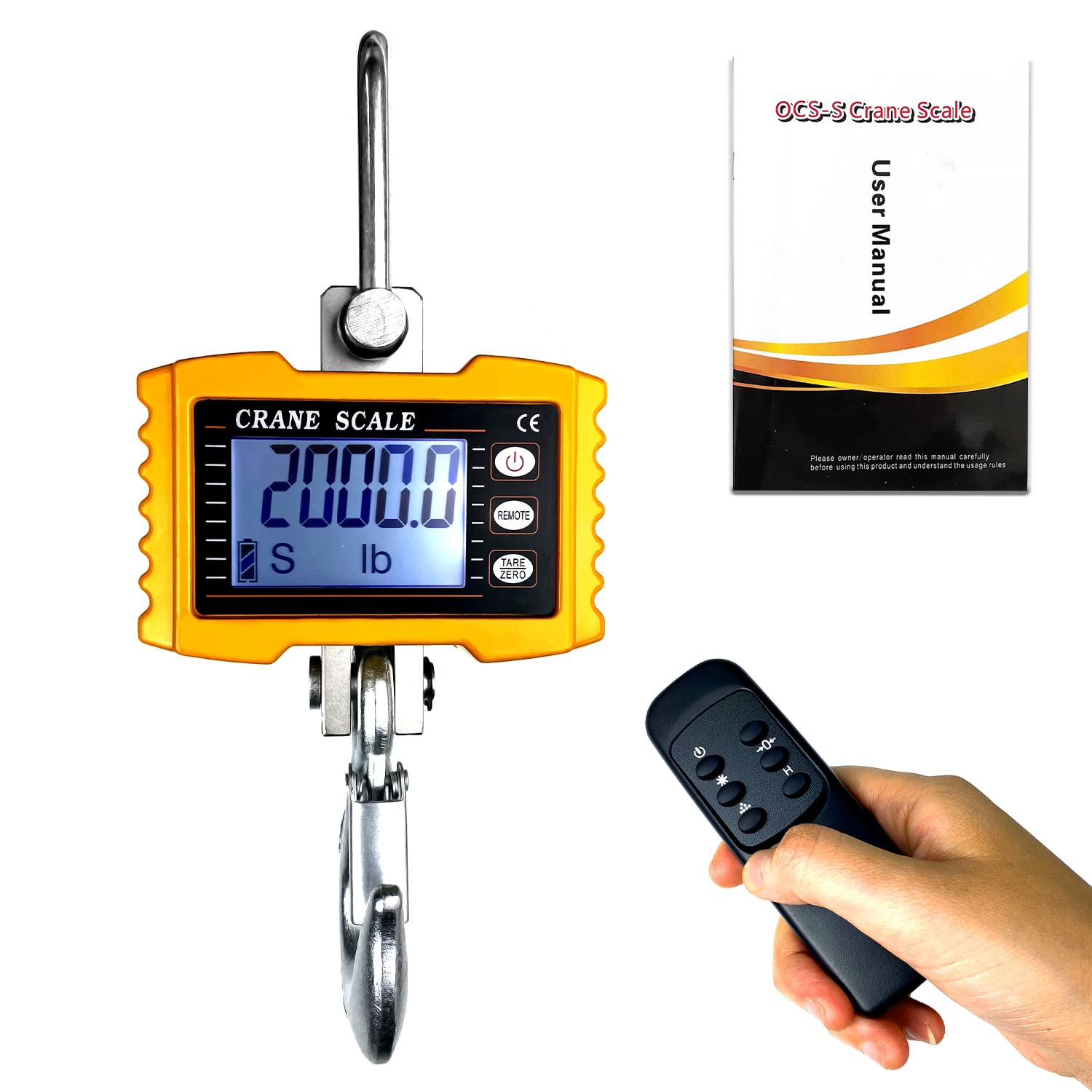 Orange Digital Crane Scale with Remote Control E924