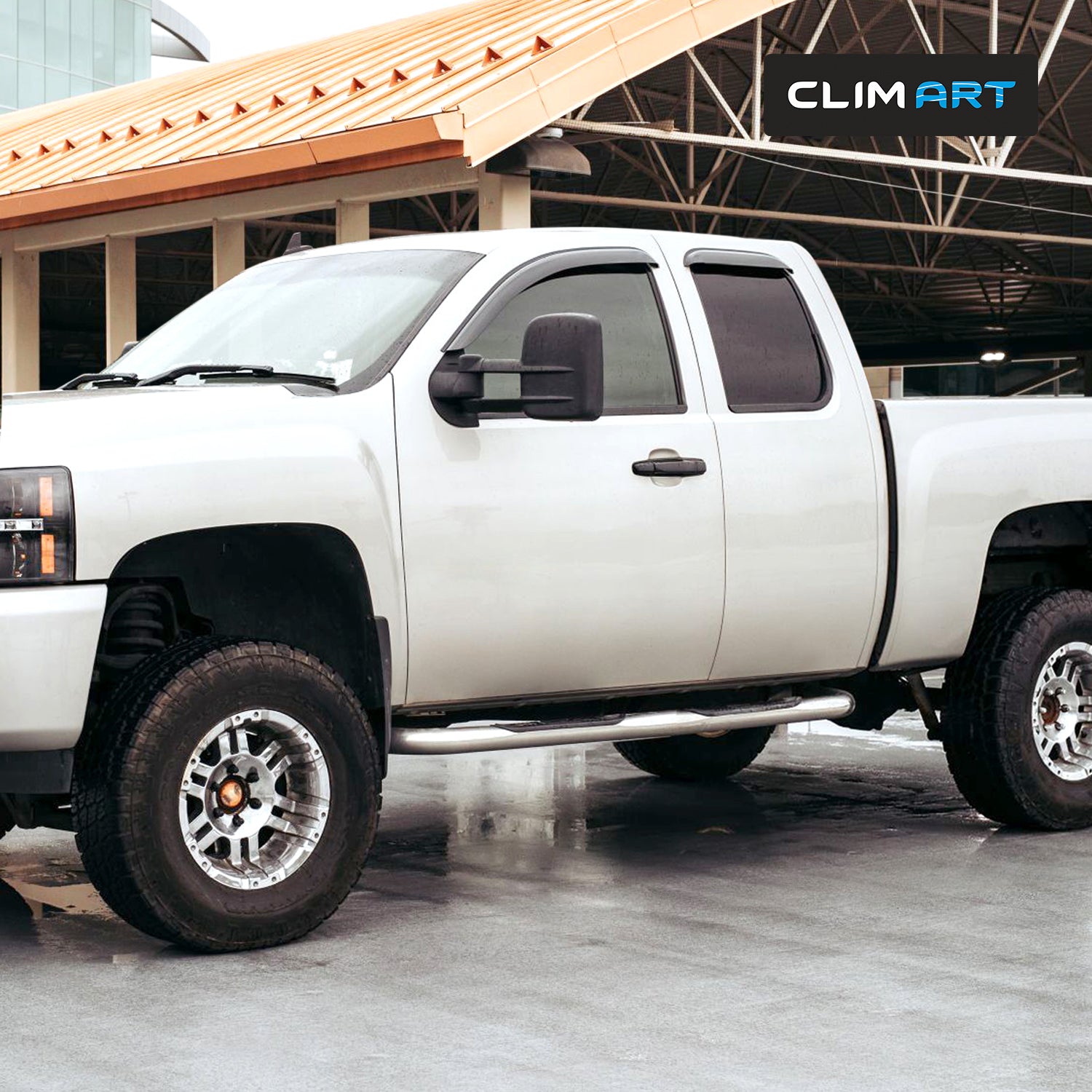 4pcs Tape-on Window Deflectors for Chevrolet Silverado/GMC Sierra 2007-2013 Extended Cab O595240