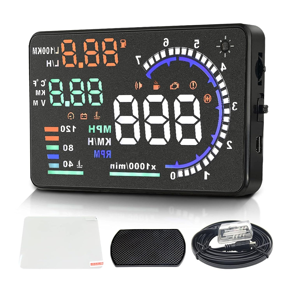 5.5 inches Multi Color Car HUD Windshield Screen Display R15856