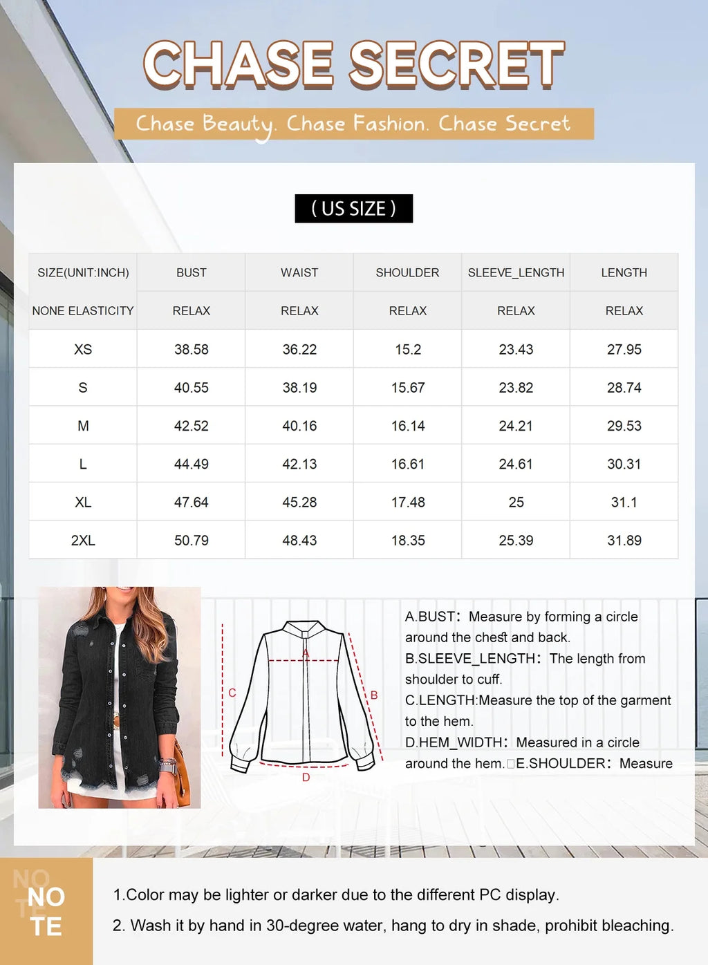 Distressed Denim Jacket S129740