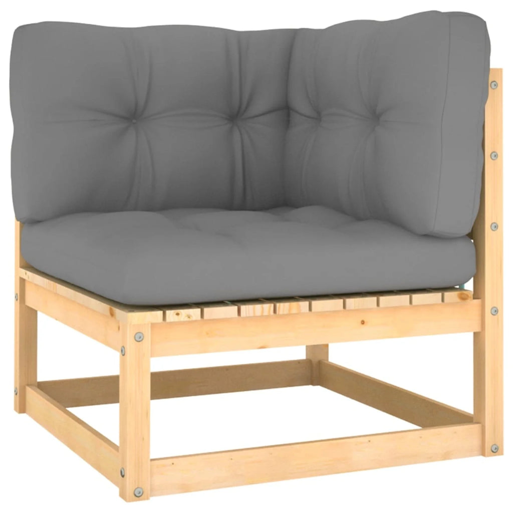 6 Piece Gray Cushioned Pinewood Sectional Sofa Set B407159