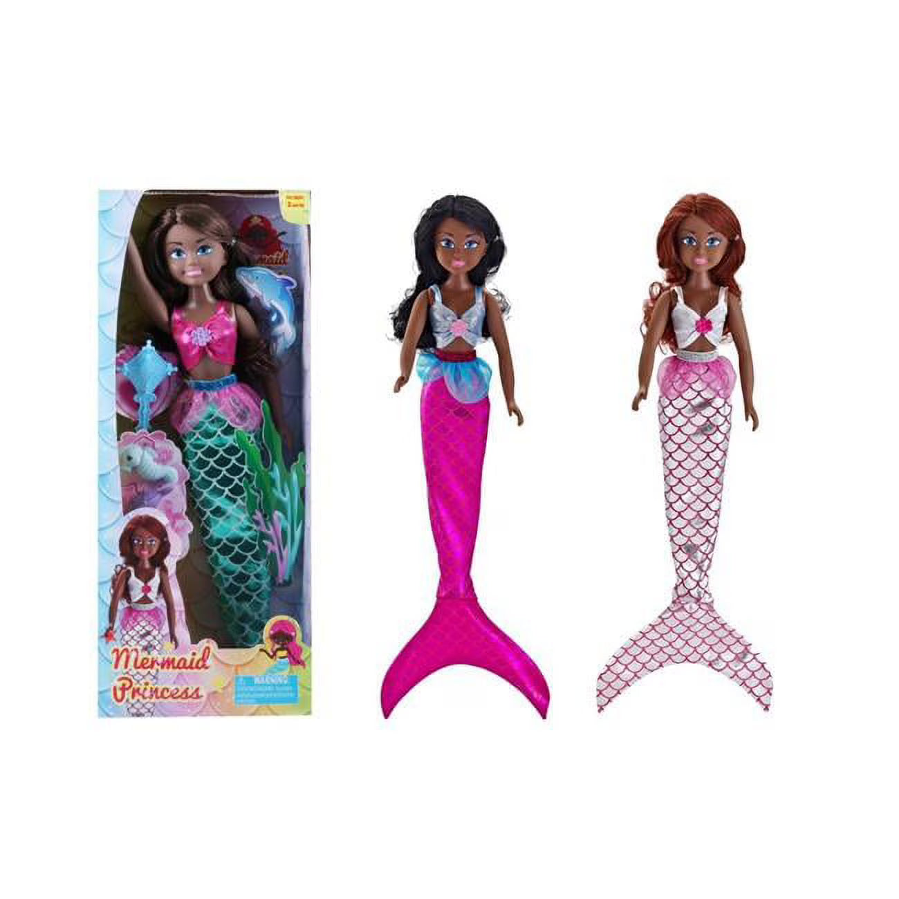 Mermaid Princess Dark Skin Fashion Doll, Assorted Color - Case of 18 T139133