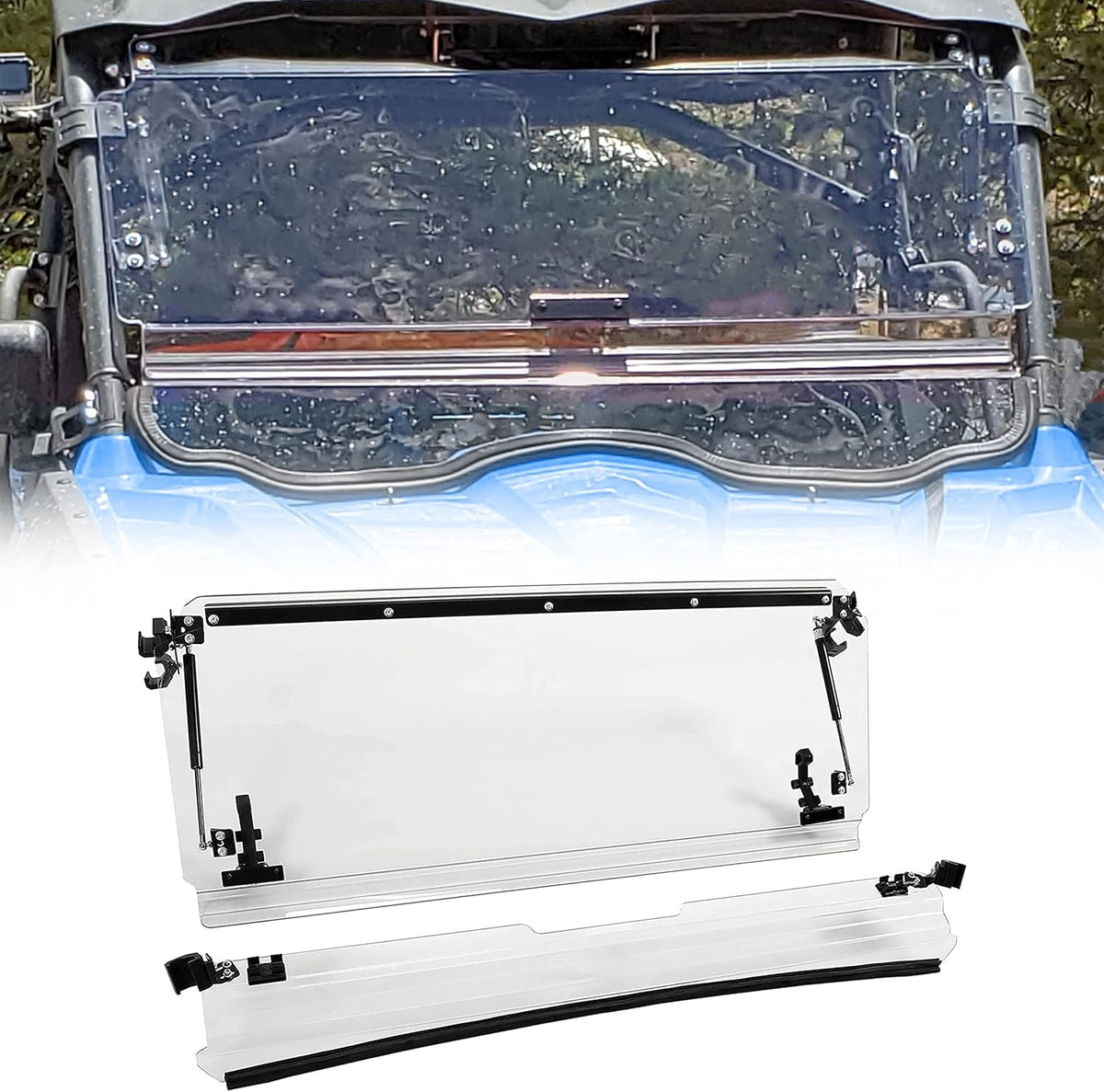 3-IN-1 Front Windscreen Folding Down Flip Clear Vented J53028