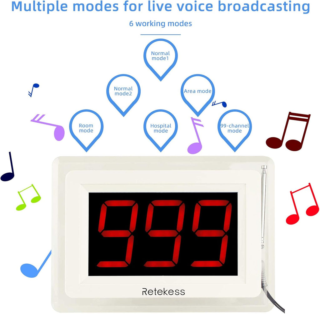 Wireless Calling System with 10 Waterproof Alert Call Button W88269