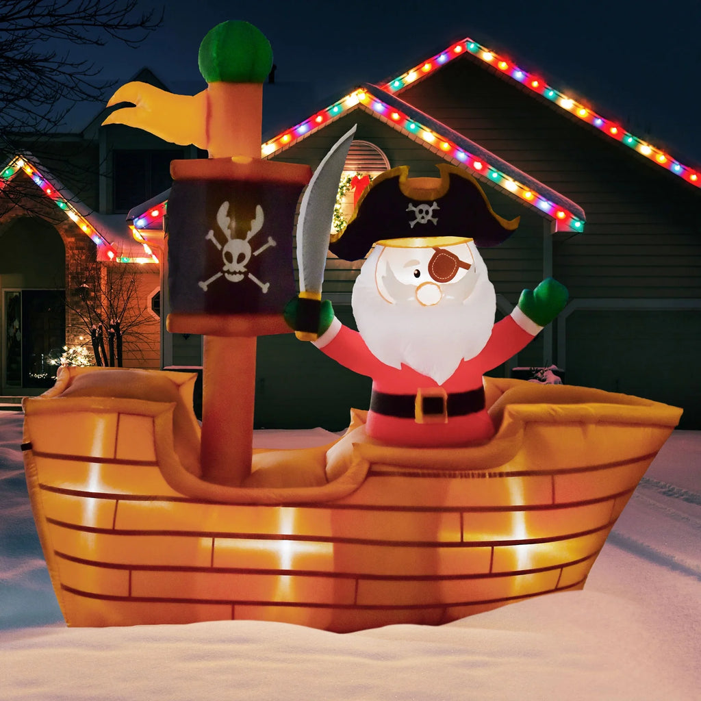 6' Pirate Santa Christmas Inflatable P981