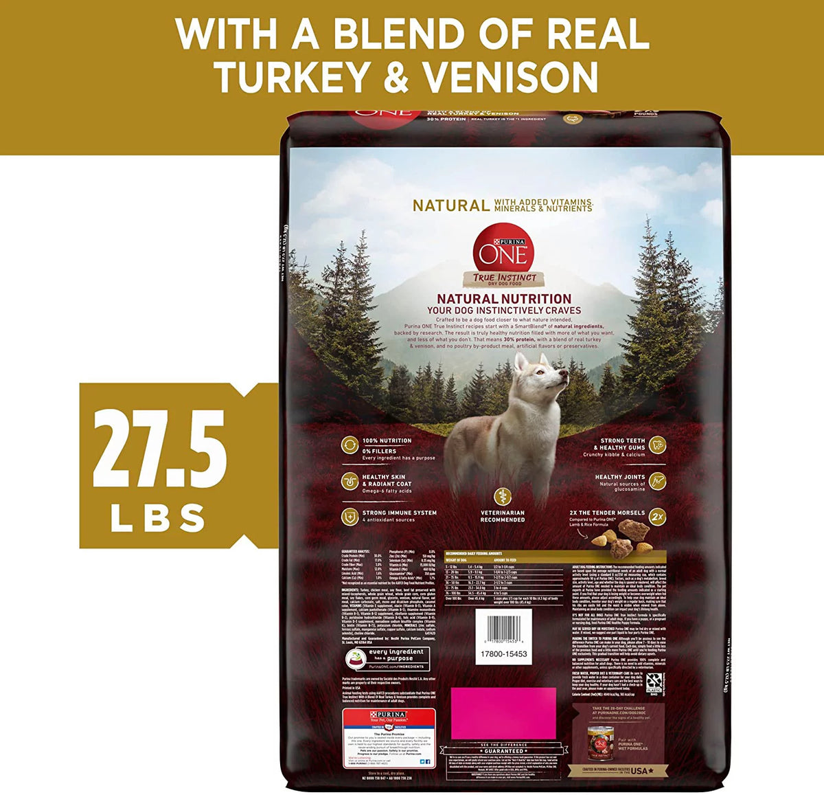 27.5 lb. Dry Dog Food with Real Turkey & Venison M54290