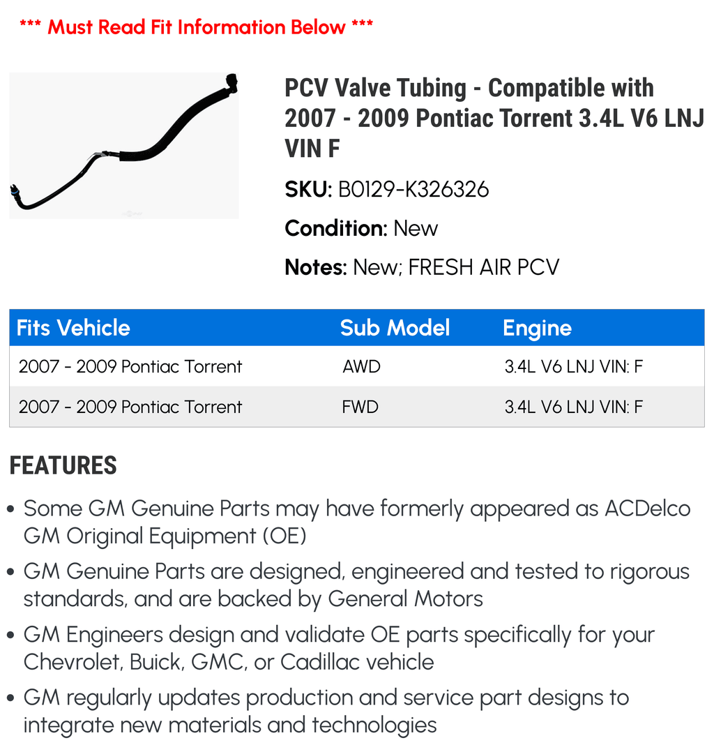 PCV Valve Tubing V685902