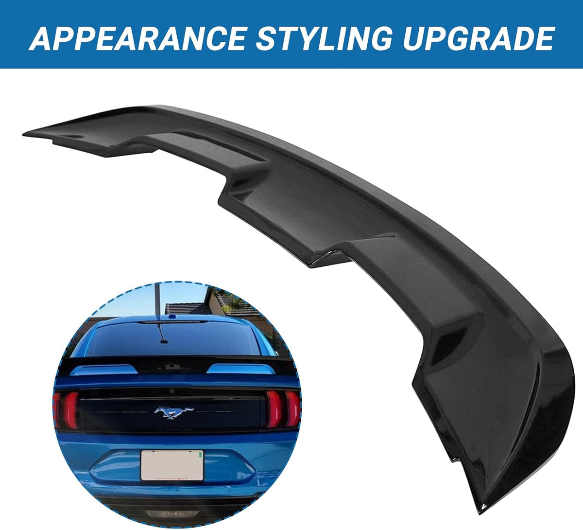 Glossy Black Rear Spoiler Wing for Mustang Coupe I73033