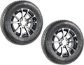 2-Pack Aluminum 5 Lug Trailer Wheel 12 in Black Rim ST145/R12 P182