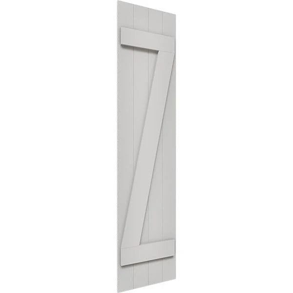 Rustic Four Board Joined Board-n-Batten Faux Wood Shutters S583