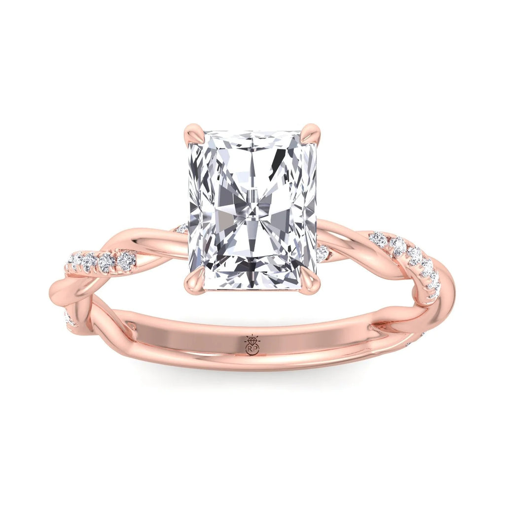 Radiant Cut Twisted Band Moissanite Lab-Diamond Engagement Ring F66723