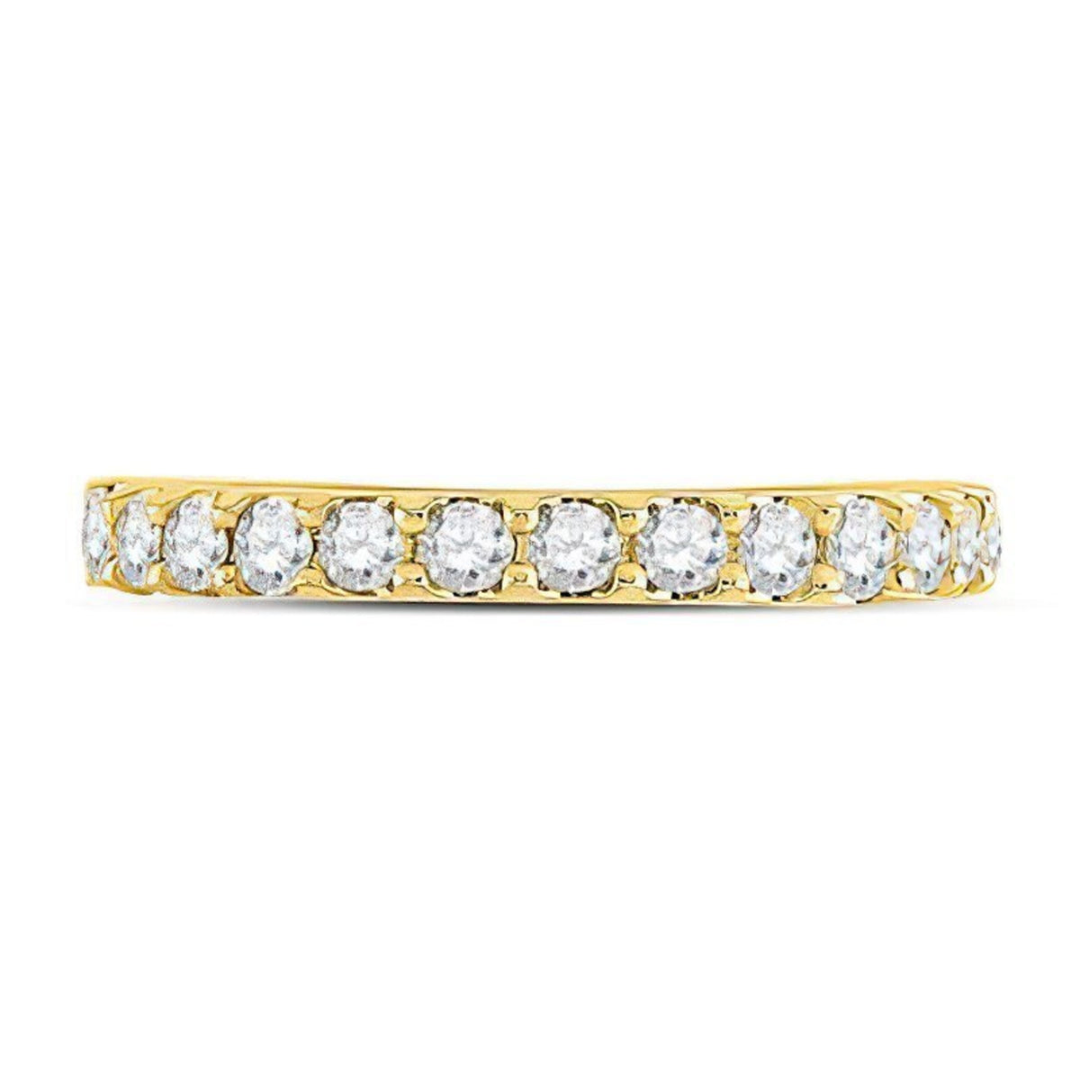 14k Yellow Gold Prong Set Diamond Ring Band Size 7 L5346