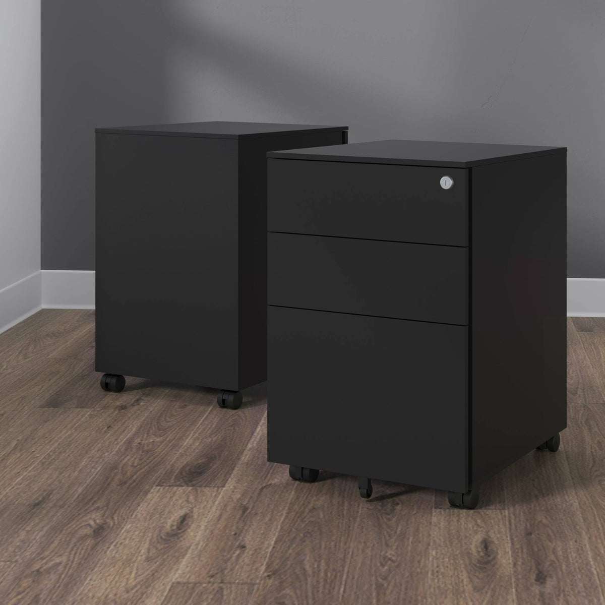 Charcoal Mobile Metal Filing Cabinet Pedestal X1507