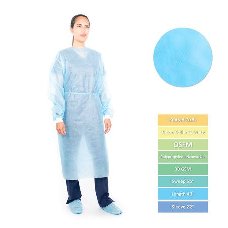 Disposable Isolation Gown Blue 50 per Case Q11952
