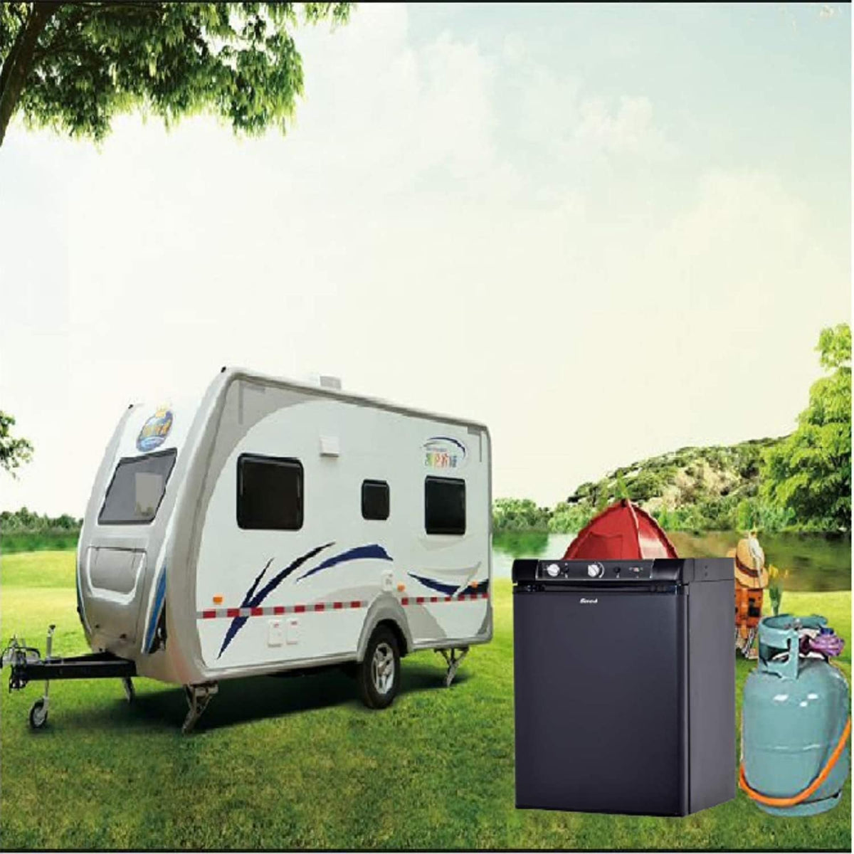 Black 2.1 Cu.ft. 3 Way Propane Refrigerator X687088