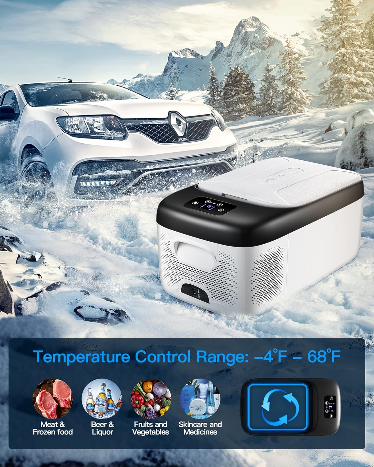 20 Quart Portable Car Refrigerator Freezer with APP Control W99298