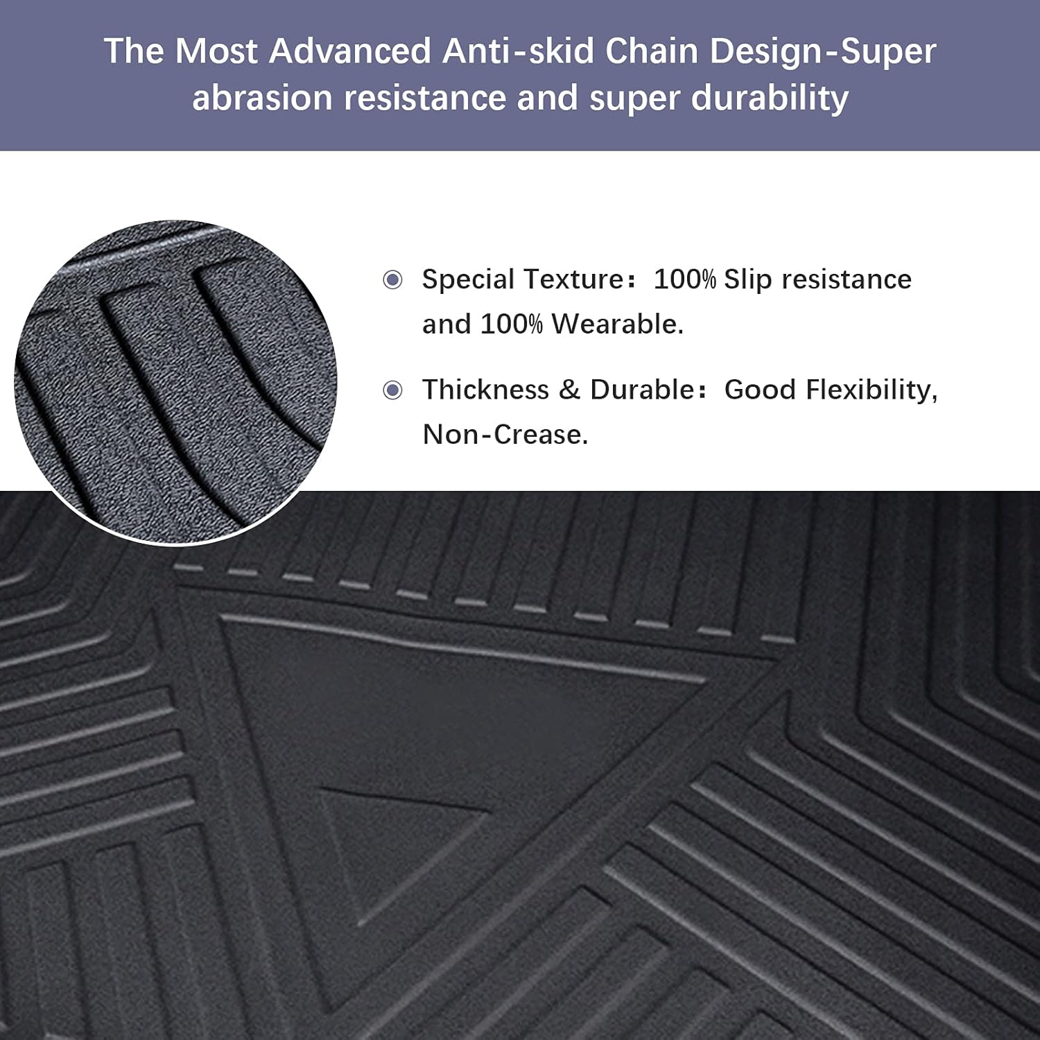 Black TPO Waterproof Rear Cargo Tray Trunk Floor Mat S520