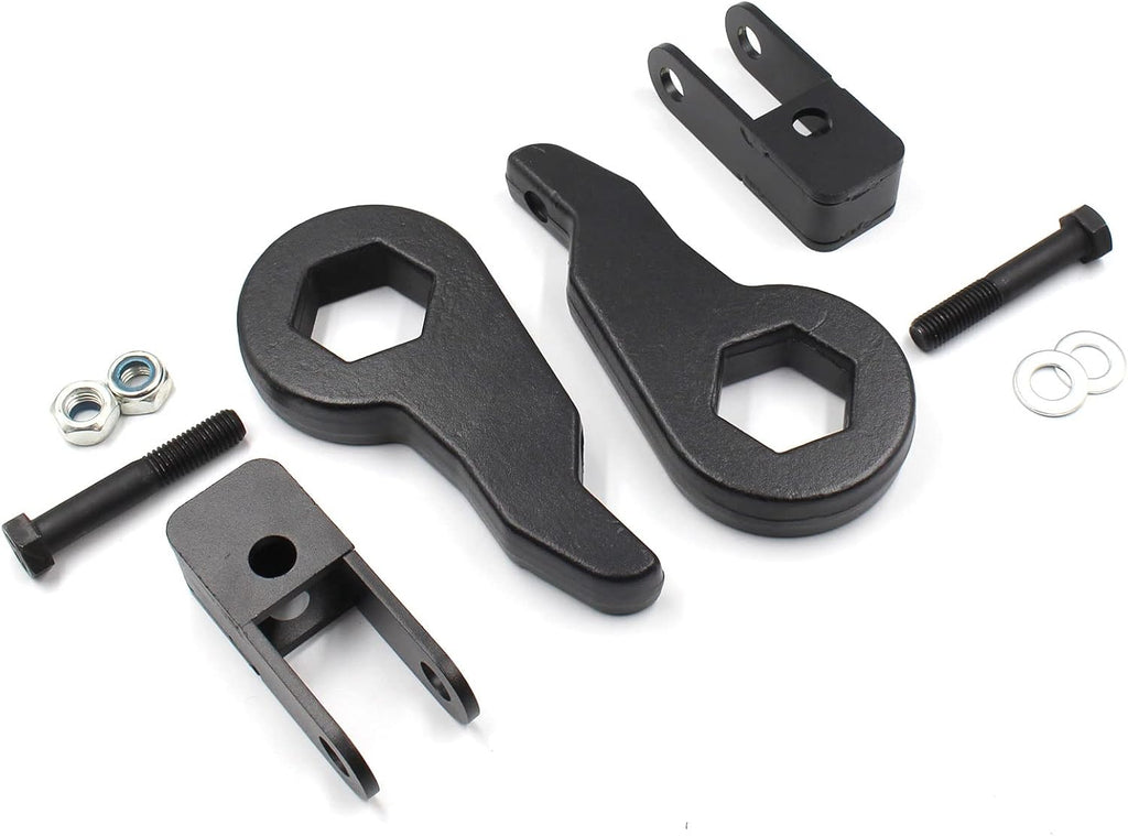 Torsion Bars Key with Shock Extender Brackets Compatible with 1999-2007 Chevrolet Silverado & GMC Sierra 1500 1-3 Inch Forged Adjustable Suspension Leveling Lift Kits Pack of 2 L895457