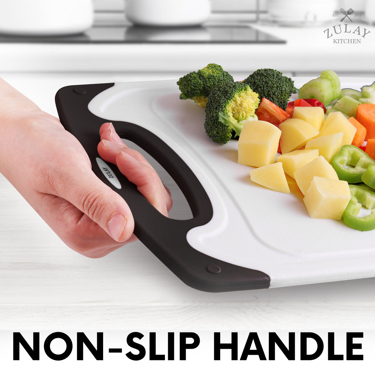 3-Piece Plastic Cutting Boards with Juice Grooves S5196