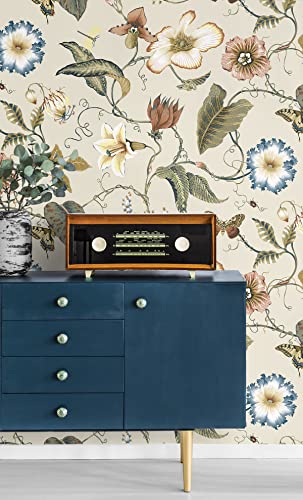 Alabaster Floral Peel and Stick Wallpaper R6125