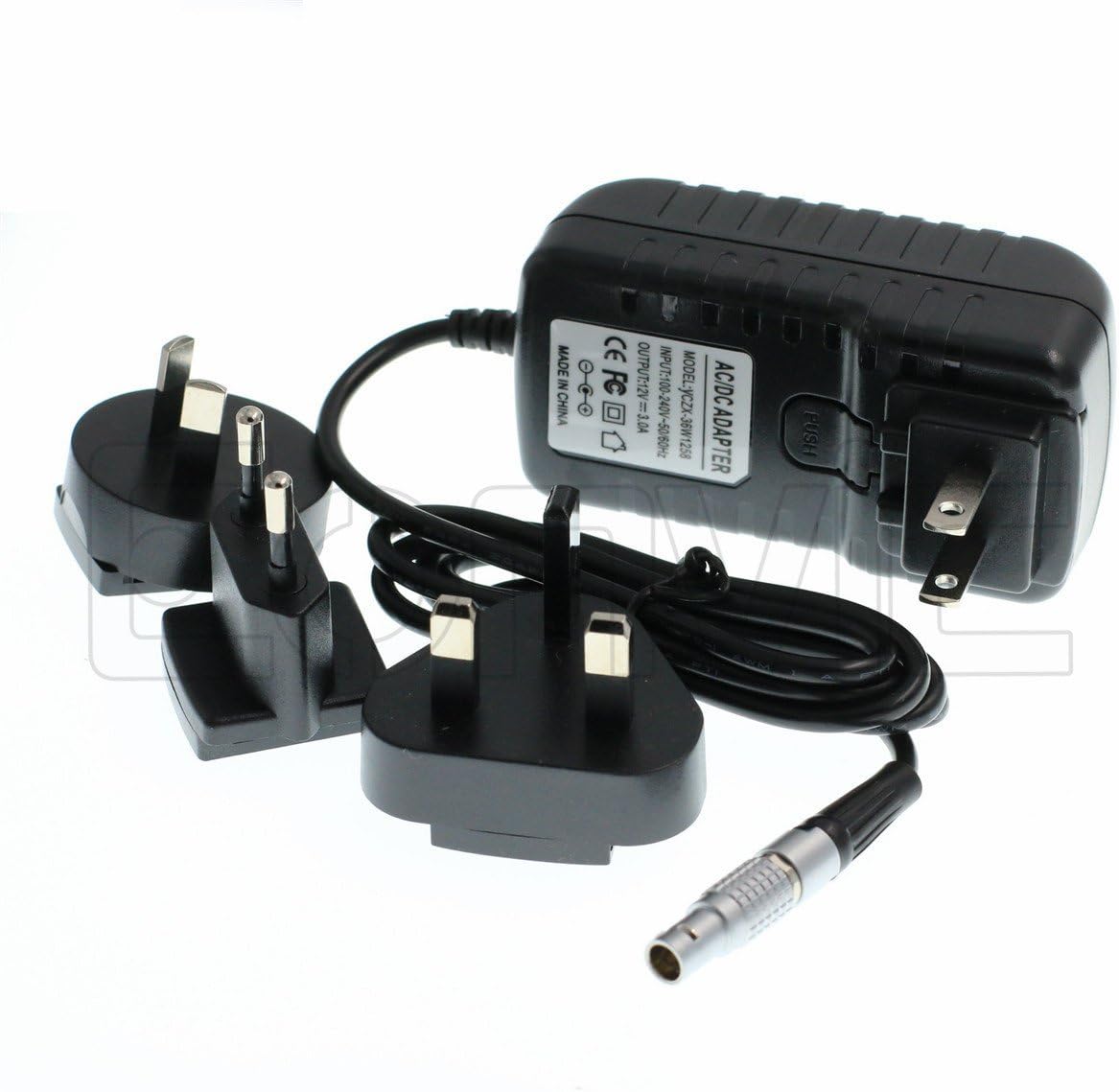 Right Angle 2 Pin to AC Power Adapter Cable with US EU Plugs K9564
