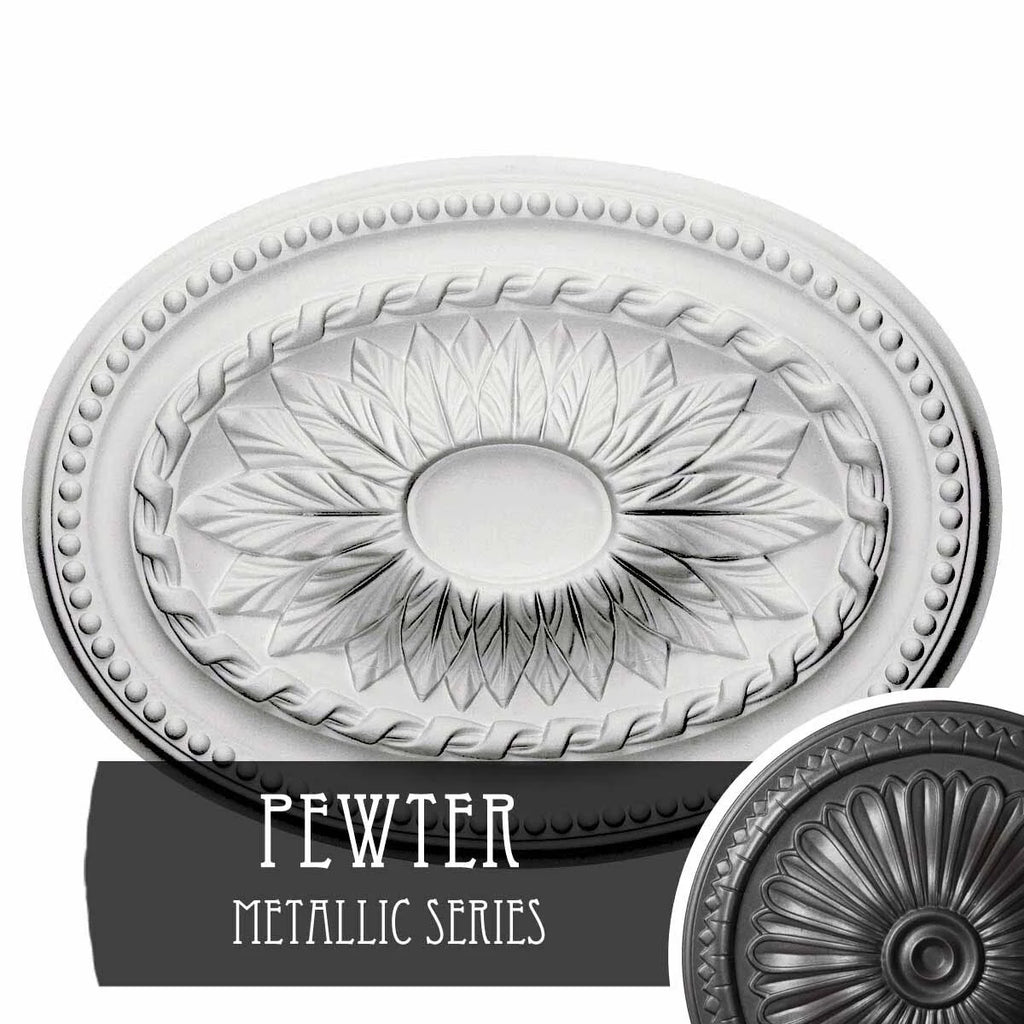 Hand-Painted Pewter Ceiling Medallion F437812