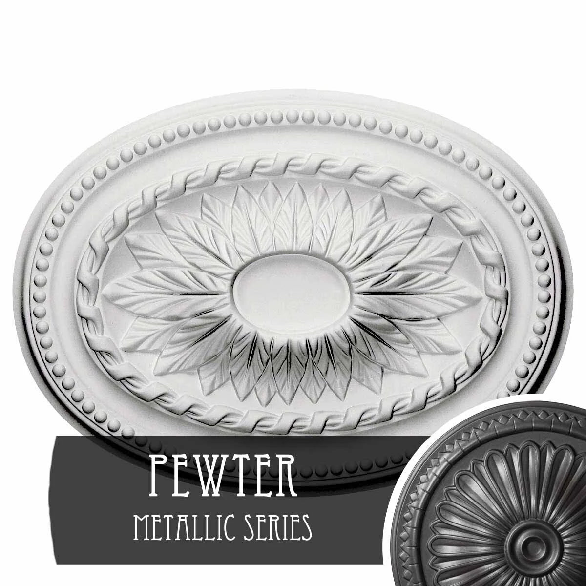 Hand-Painted Pewter Ceiling Medallion F437812