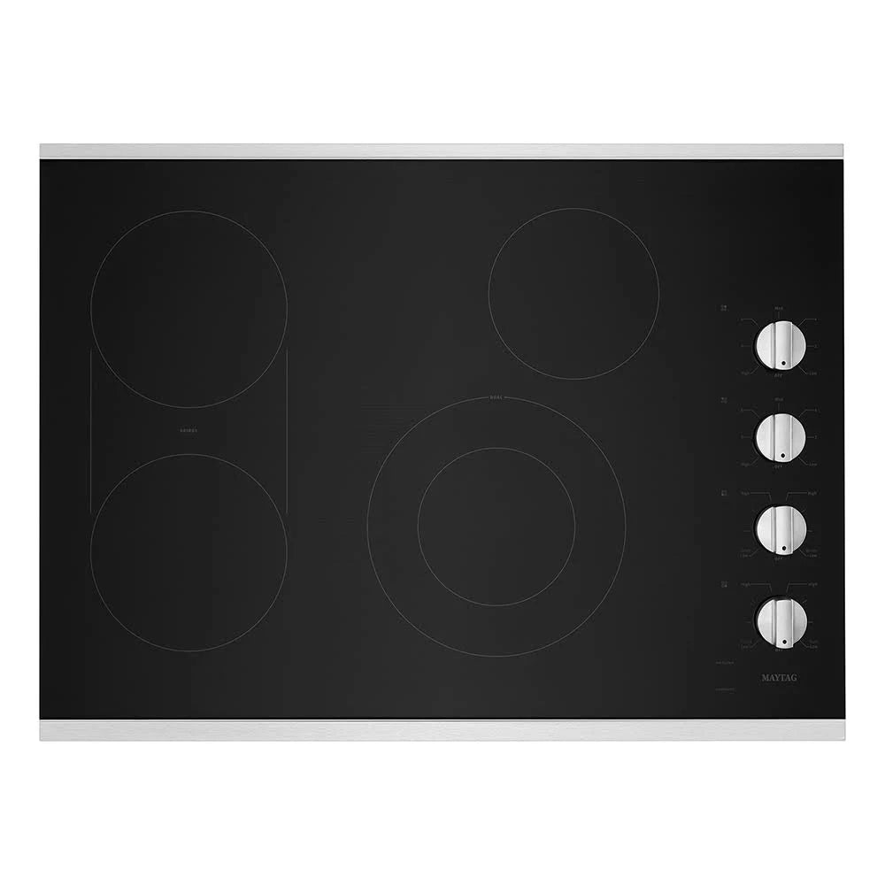 30-Inch Electric Cooktop with Reversible Grill and Griddle Stainless Steel F2837