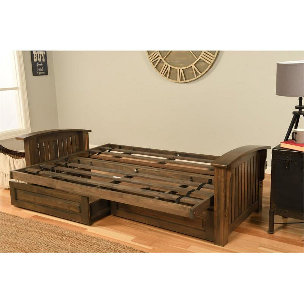 Queen-size Wood Storage Futon W128204