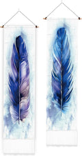 2 Pack Blue Feather Tapestry with Tassels G263148