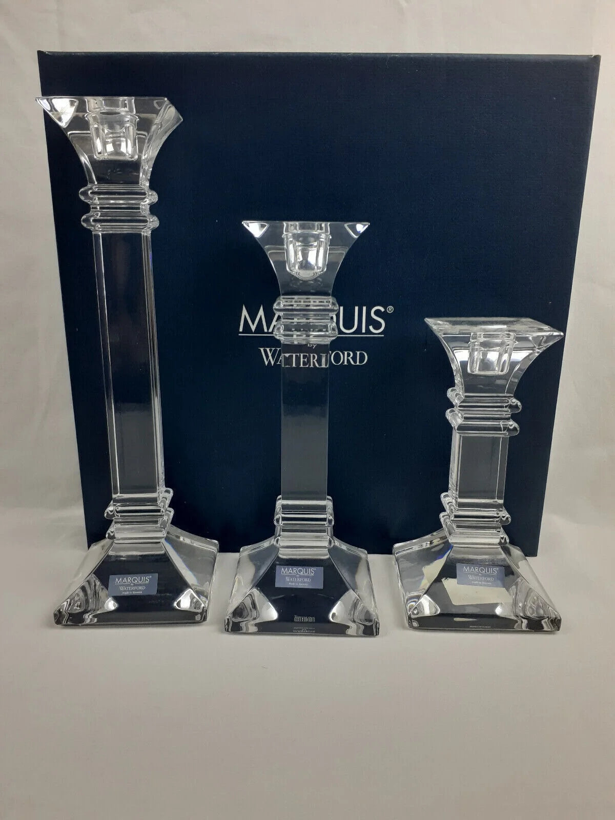 Set of 2 Clear Table Candlestick 8in W937619