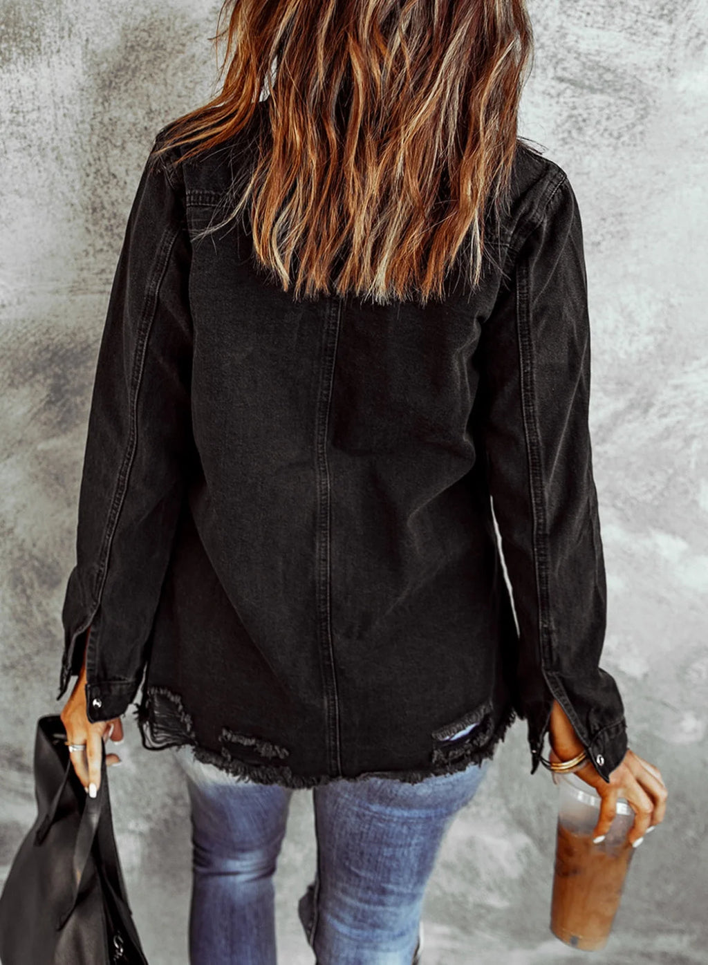Distressed Denim Jacket S129740