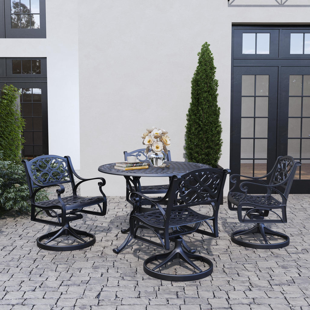 Black Aluminum Outdoor Swivel Rocking Chair F21667