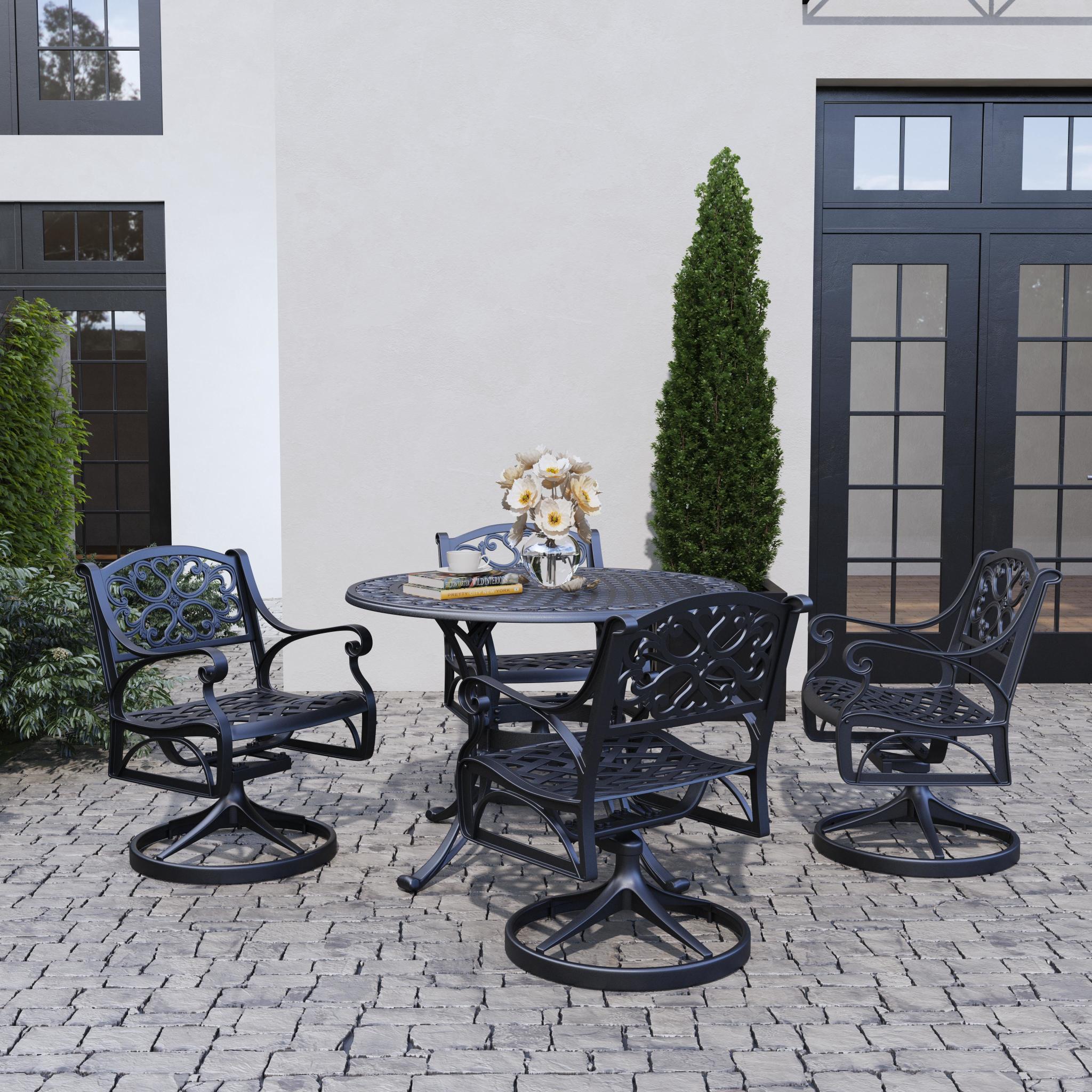 Black Aluminum Outdoor Swivel Rocking Chair F21667