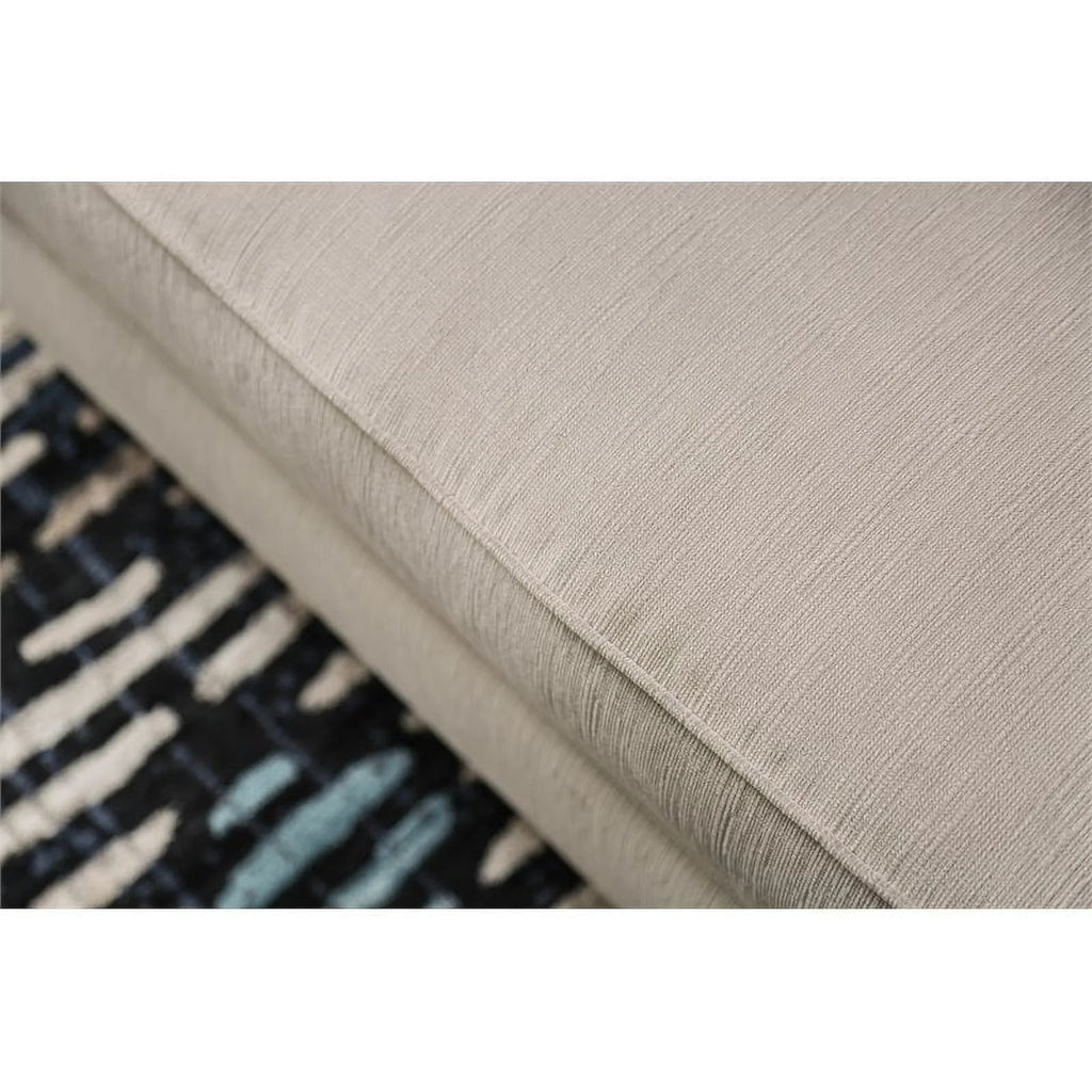 Beige Microfiber Nailhead Loveseat D81435